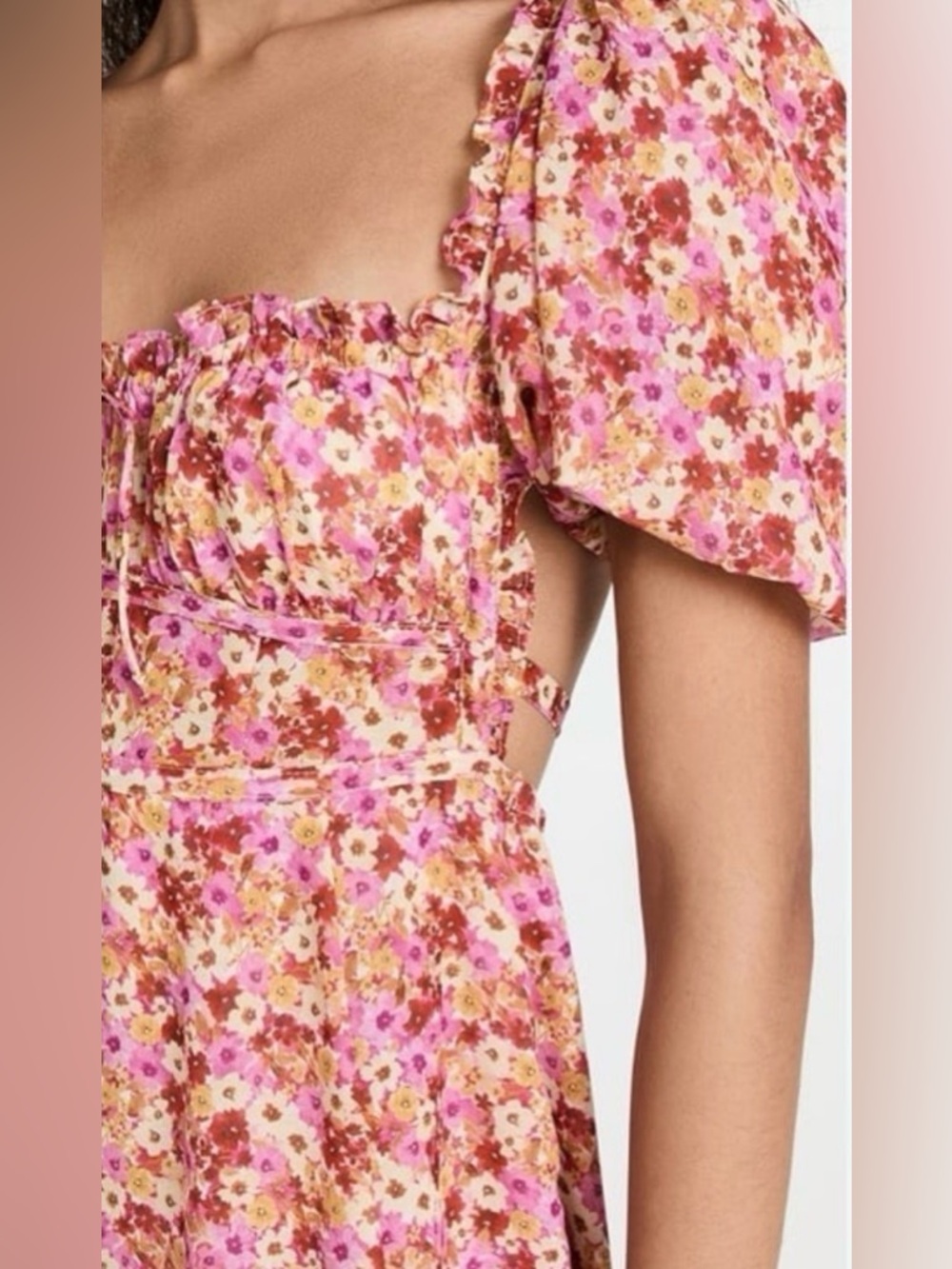 For Love and Lemons Felicia Floral Puff Sleeve Midi Dress - Picture 6 of 8